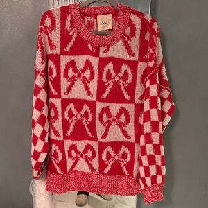 Fantastic Fawn Red and White Knit Sweater